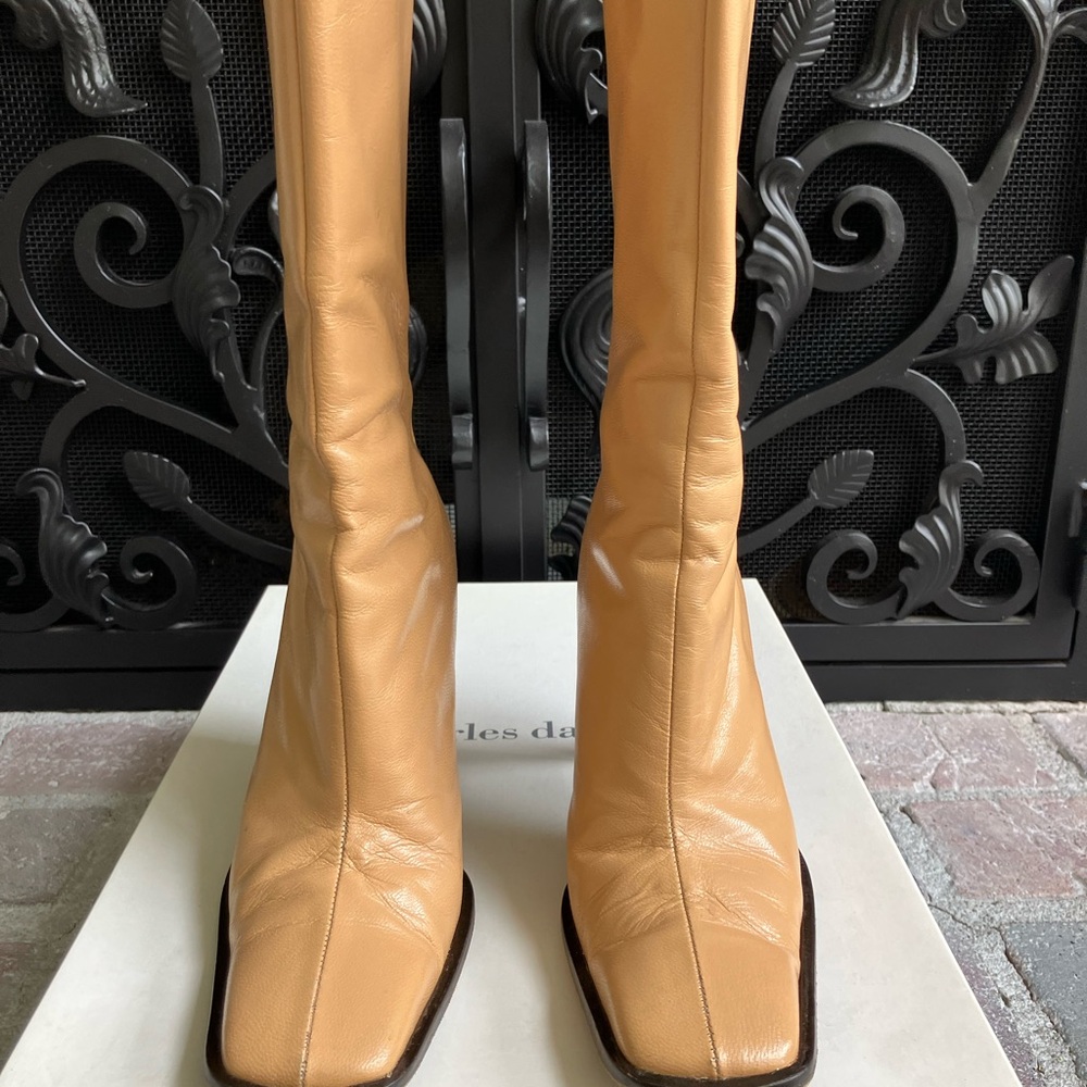 Charles David Tan Leather Boots